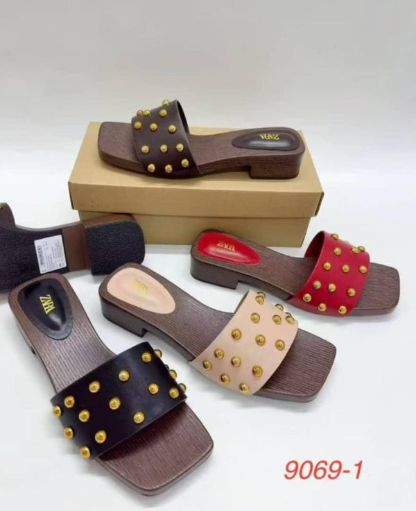 Fibi Zara Slippon With Gold Stone (Regular Sizes) - Image 2